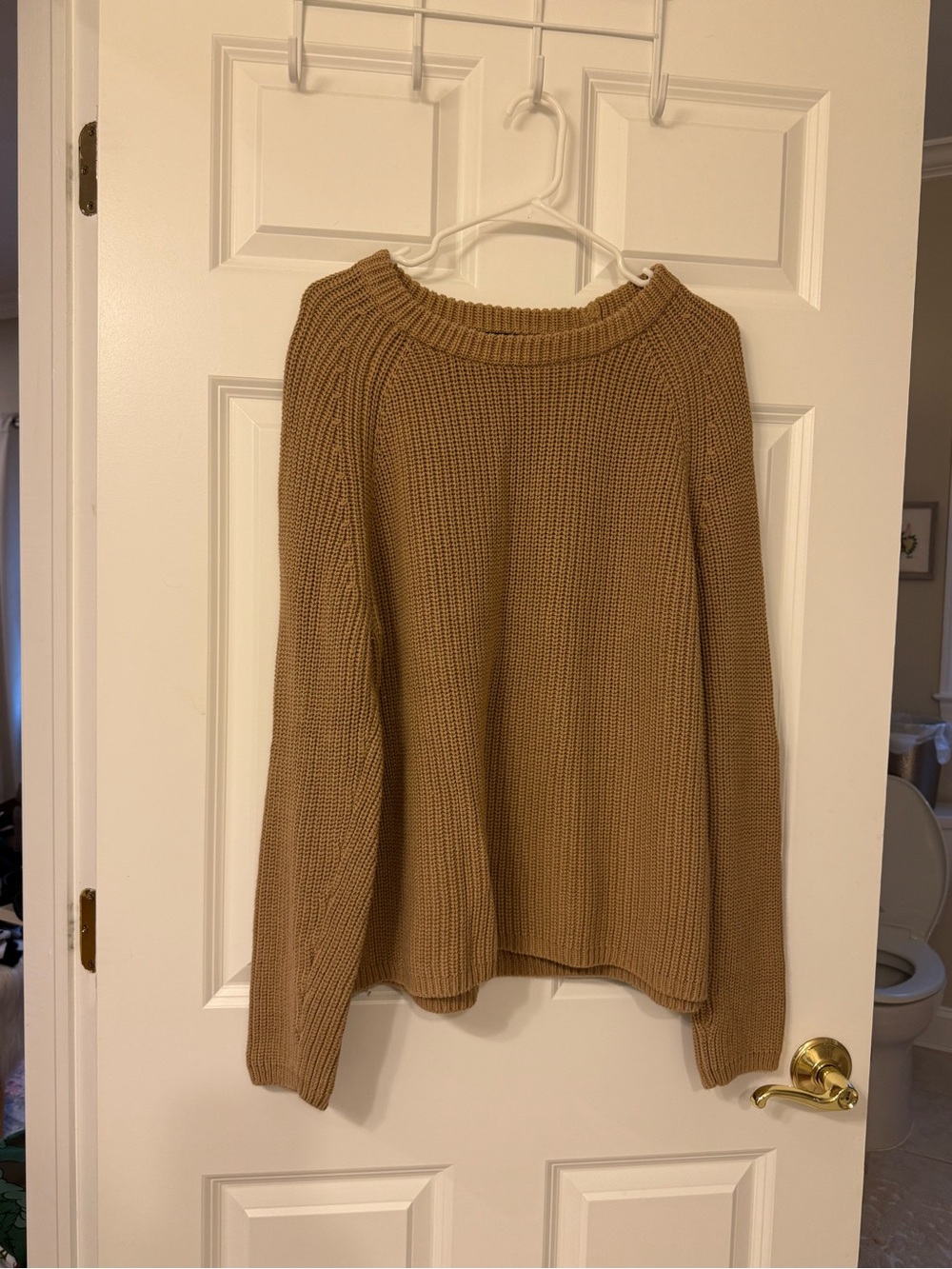 Quince 100% Cotton Fisherman Sweater in Tan